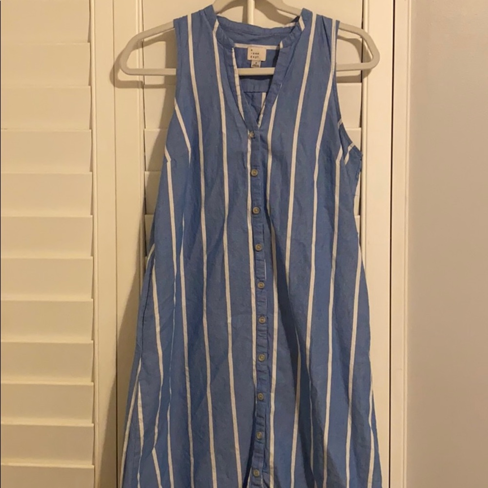 Blue and white stripe dress